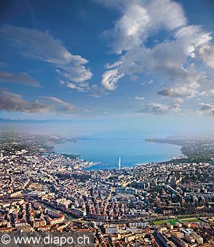 10492 - Photo: Genve vue du ciel et le lac Lman - Geneva Lake