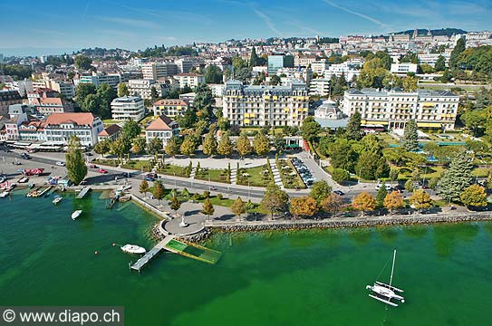 10508 - Photo: Ville de Lausanne, Ouchy, Htel Beau-Rivage et le lac Lman