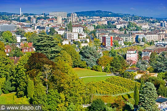 11960 - Photo - Suisse - Lausanne - vue arienne du centre ville - switzerland