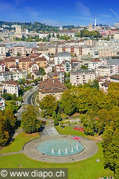 11962 - Photo - Suisse - Lausanne - vue arienne du centre ville - switzerland