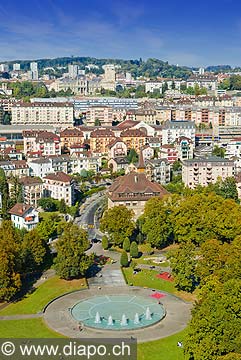 11963 - Photo - Suisse - Lausanne - vue arienne du centre ville - switzerland