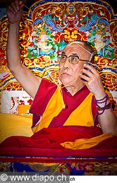 12739 - Photo: Tenzin Gyatso, le dala-lama, le plus haut chef spirituel du Tibet  Lausanne en Suisse