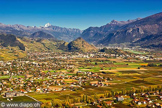 12787 - Photo: Suisse, Valais, vignoble de Sion, switzerland, swiss wines - wein, schweiz
