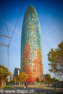 12803 - Photo architecture: La Torre Agbar ou Tour Agbar, est le gratte-ciel de Barcelone - Architecte Jean Nouvel