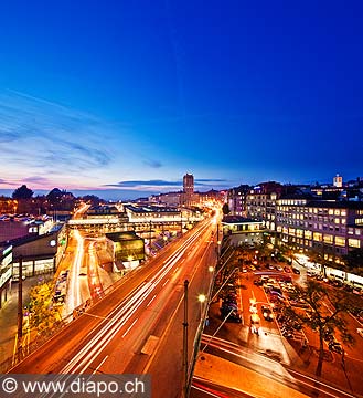 13150 - Lausanne de nuit, Tour Bel-Air