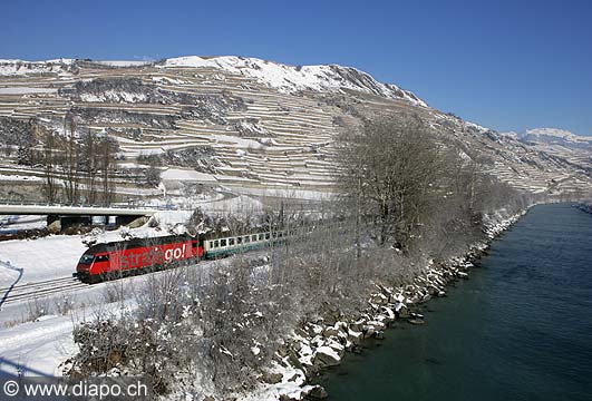7519 - Suisse - Valais, Vignoble de Sion et le Rhne