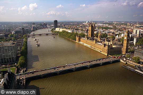 7535 - Photo : Angleterre - Londres, le Big Ben et la Tamise