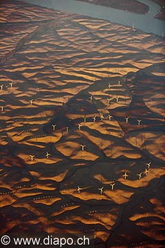 9146 - Photo : USA, Etats-Unis, Californie, eoliennes, vue arienne