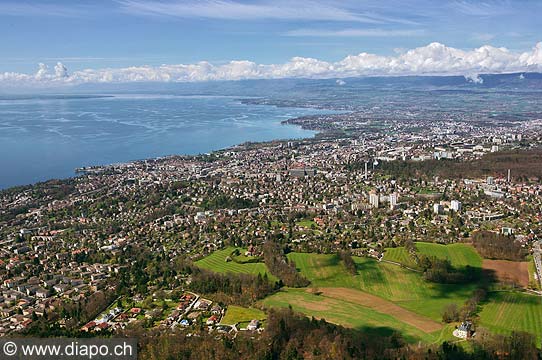 9635 - Photo : Lausanne Pully et environs, lac Lman en direction de Genve