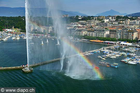 9866 - Photo : Suisse - ville de Genve - jet d'eau  - lac Lman - Geneva, , switzerland