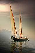 10670 - la barque 'la Demoiselle' (autrefois La Barque des Enfants) rplique d'une barque de 1828 sur le Lac Lman