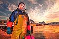 11083 - Photo :  Norvège,  Arctique, îles Lofoten, la pêche aux Skrei  un cabillaud pas comme les autres, enfant de pêcheur