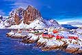 11191 - Photo :  Norvège,  Arctique, îles Lofoten, île de Moskenesoy, village de pêcheurs de Hamnoy près de Reine