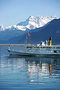 7489 - suisse, bateau de la CGN sur le Lac Lman avec les dents du Midi