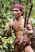 9477 - Photo : Hommes-fleurs, Mentawais, le de Siberut, Indonsie
