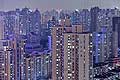 9879 - Photo : Shanghai vue de nuit sur les nouvelles habitations - Chine, China