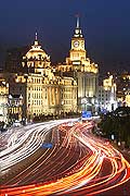 9955 - Photo :  Shanghai, le Bund de nuit -  Chine, China